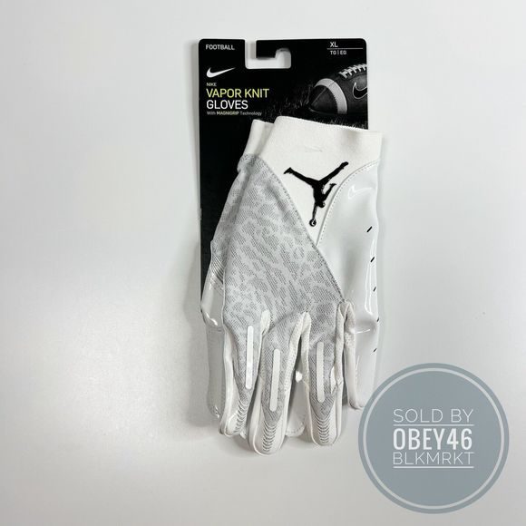 Nike Jordan Vapor Knit 4.0 Football Gloves WhiteDM0050-102 Mens Size XL